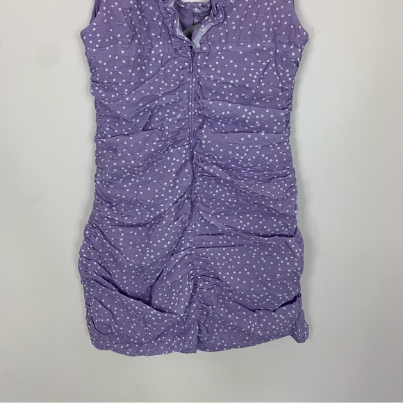 NWT For Love & Lemons Chelsea Purple White Polka Dot Mini Dress Size Small - Picture 7 of 13